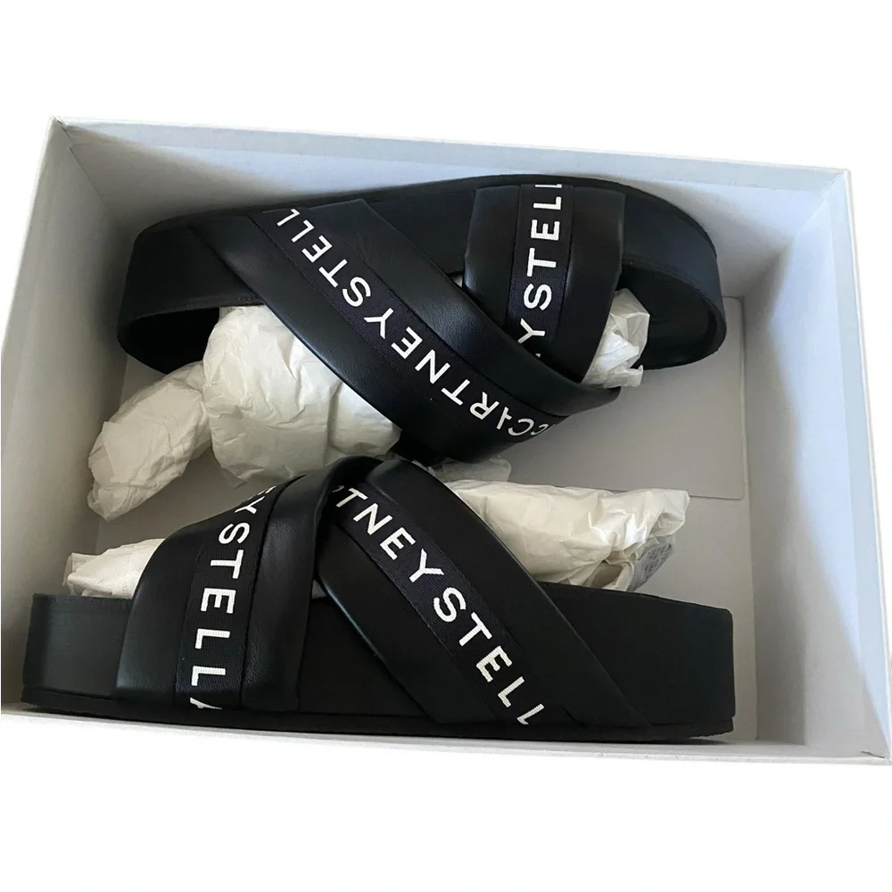Stella McCartney Logo Platform Slides – Black – Size 38 (US 8) - Picture 5 of 8
